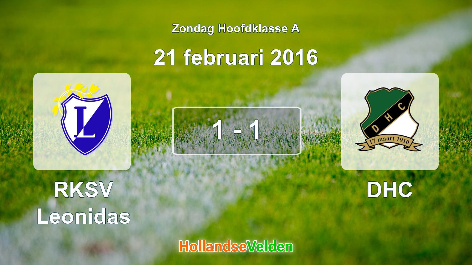Gespeelde wedstrijd: RKSV Leonidas - DHC 1 - 1 (21 februari 2016)
