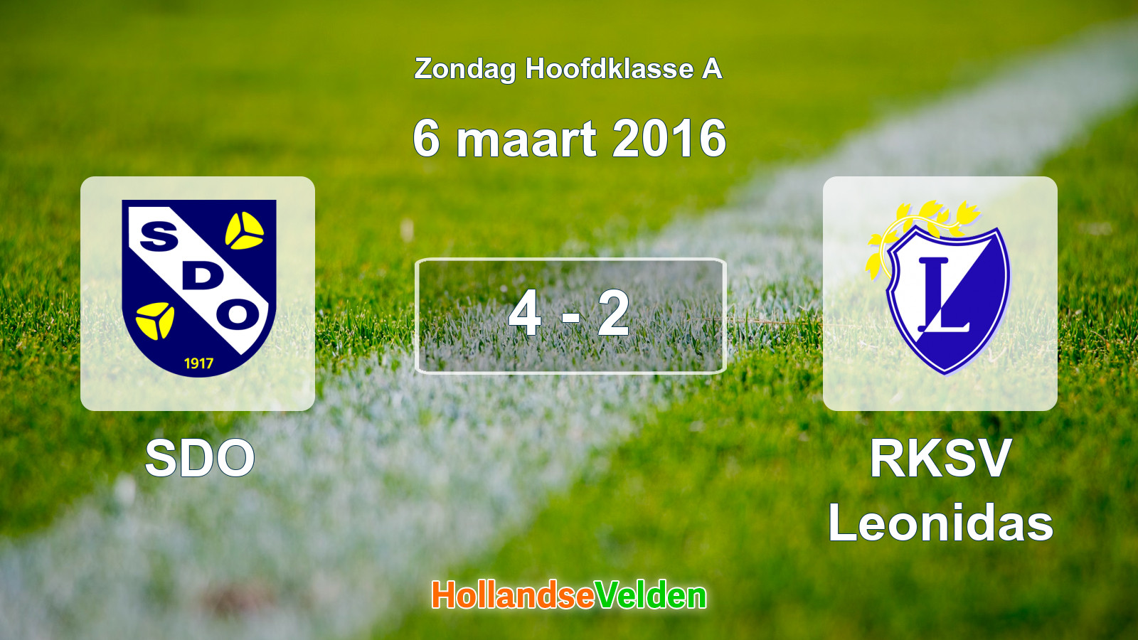 Gespeelde wedstrijd: SDO - RKSV Leonidas 4 - 2 (6 maart 2016)