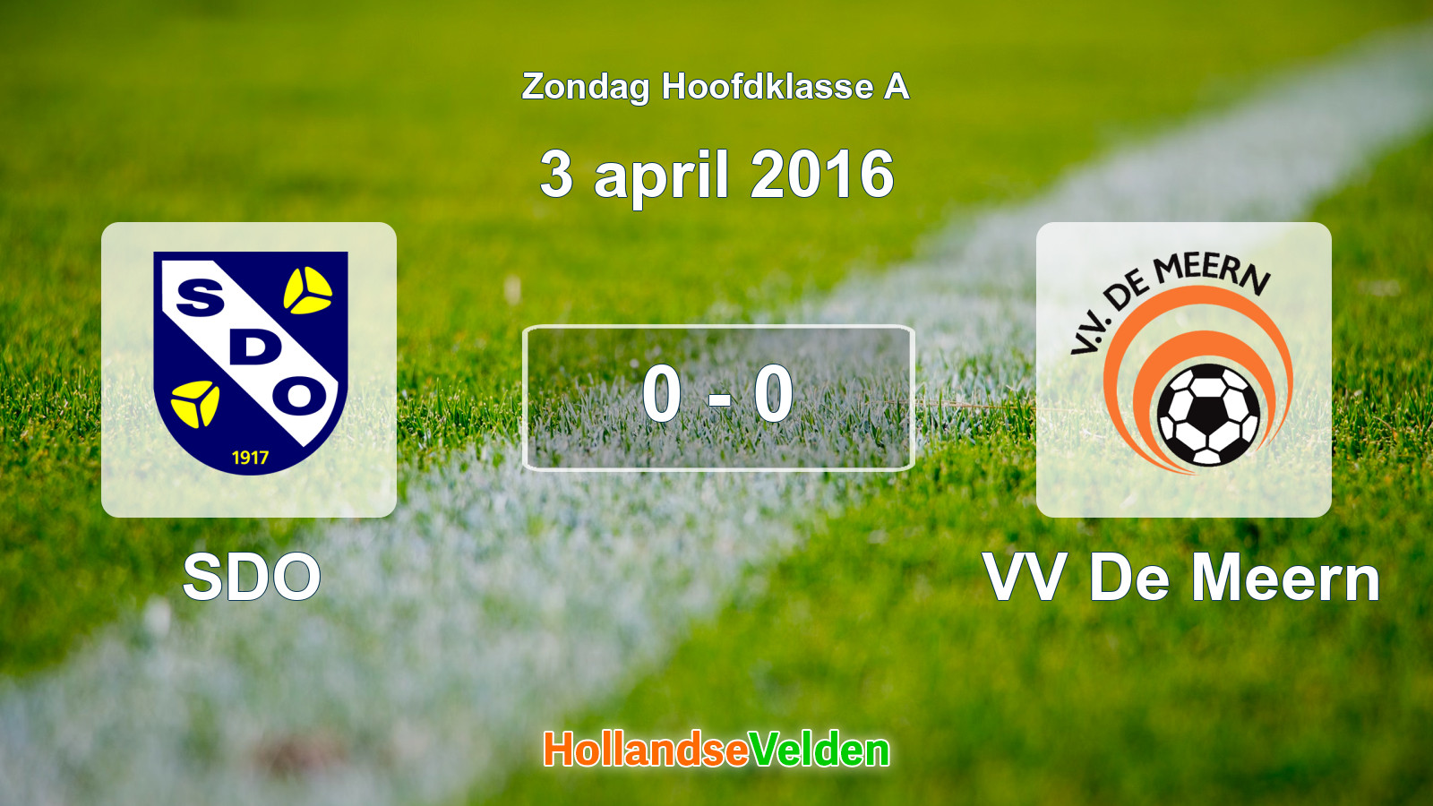 Gespeelde wedstrijd: SDO - VV De Meern 0 - 0 (3 april 2016)