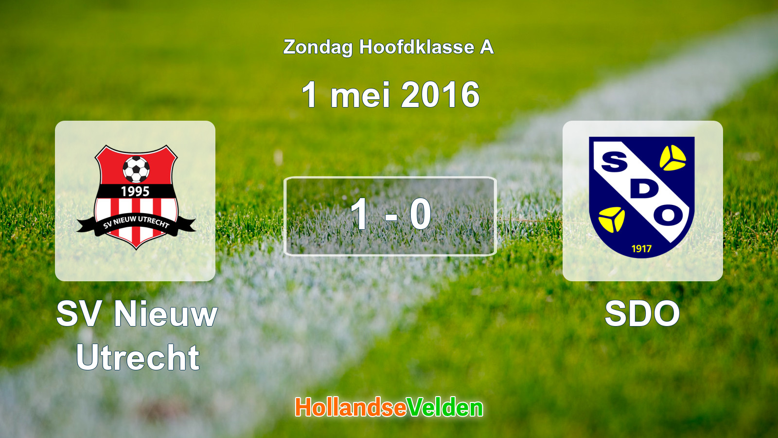 Gespeelde wedstrijd: SV Nieuw Utrecht - SDO 1 - 0 (1 mei 2016)
