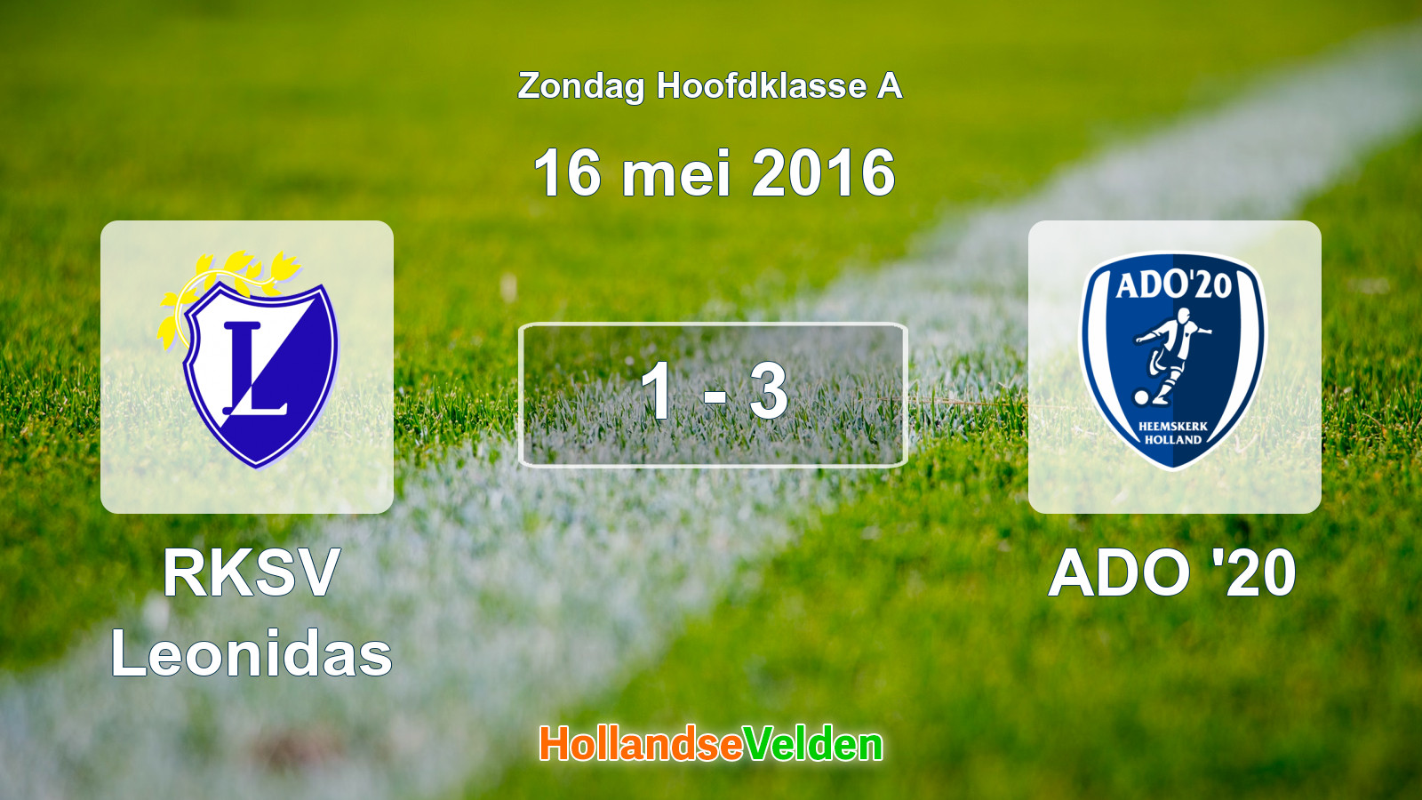 Gespeelde wedstrijd: RKSV Leonidas - ADO '20 1 - 3 (16 mei 2016)