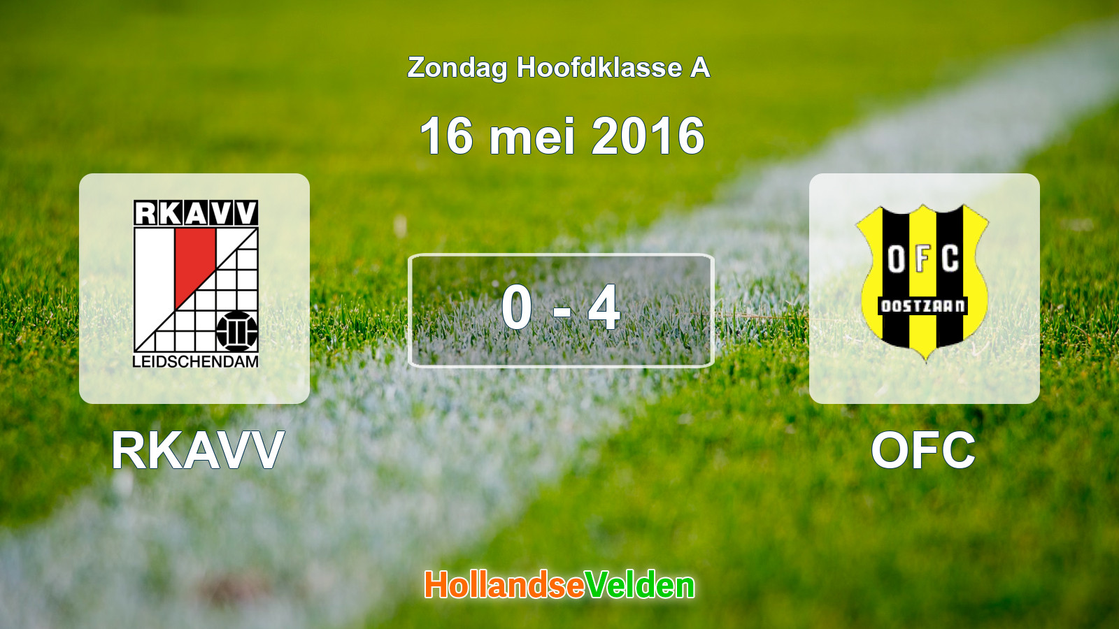 Gespeelde wedstrijd: RKAVV - OFC 0 - 4 (16 mei 2016)