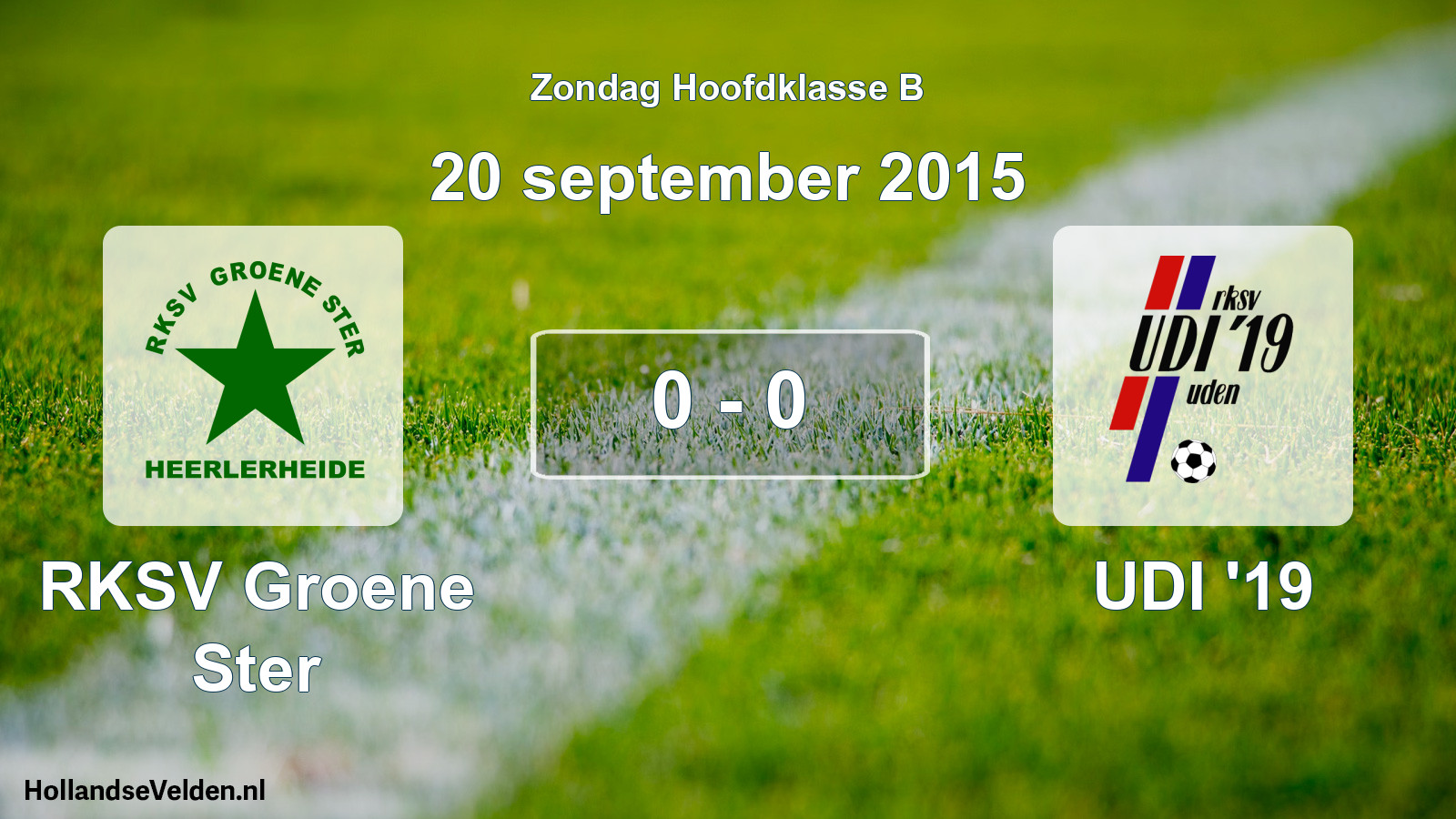 Gespeelde wedstrijd: RKSV Groene Ster - UDI '19 0 - 0 (20 september 2015)