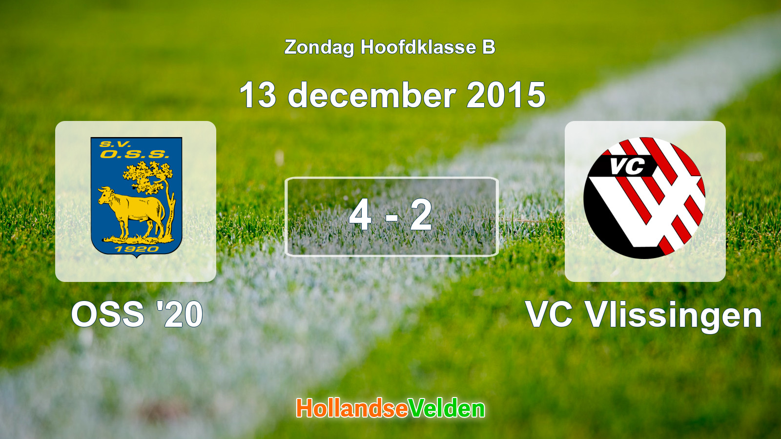 Gespeelde wedstrijd: OSS '20 - VC Vlissingen 4 - 2 (13 december 2015)