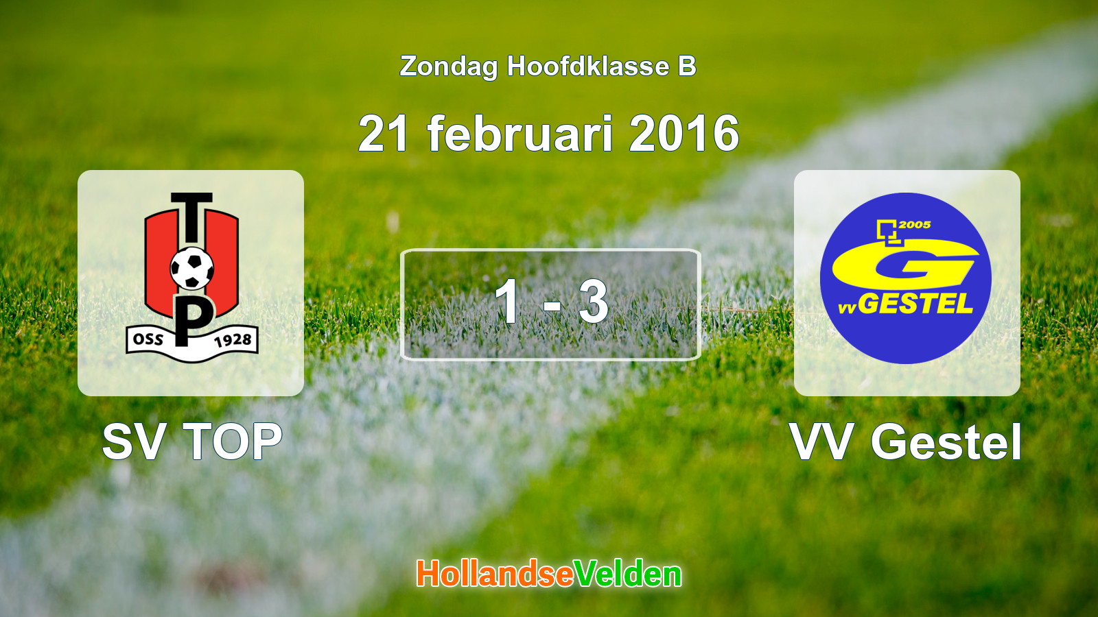 Gespeelde wedstrijd: SV TOP - VV Gestel 1 - 3 (21 februari 2016)