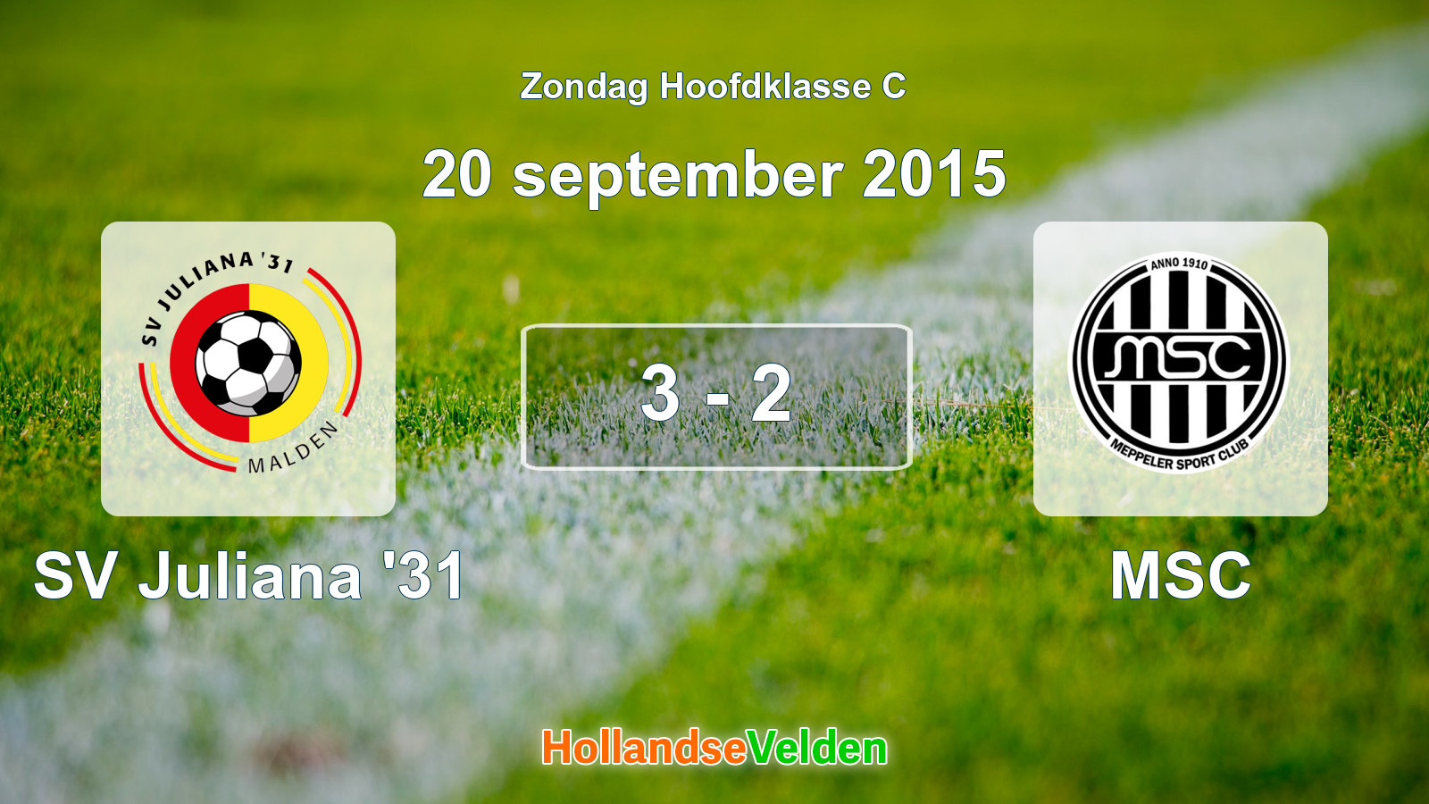 Gespeelde wedstrijd: SV Juliana '31 - MSC 3 - 2 (20 september 2015)