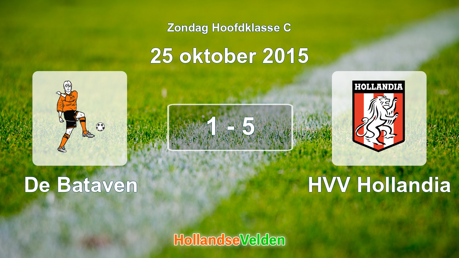 Gespeelde wedstrijd: De Bataven - HVV Hollandia 1 - 5 (25 oktober 2015)