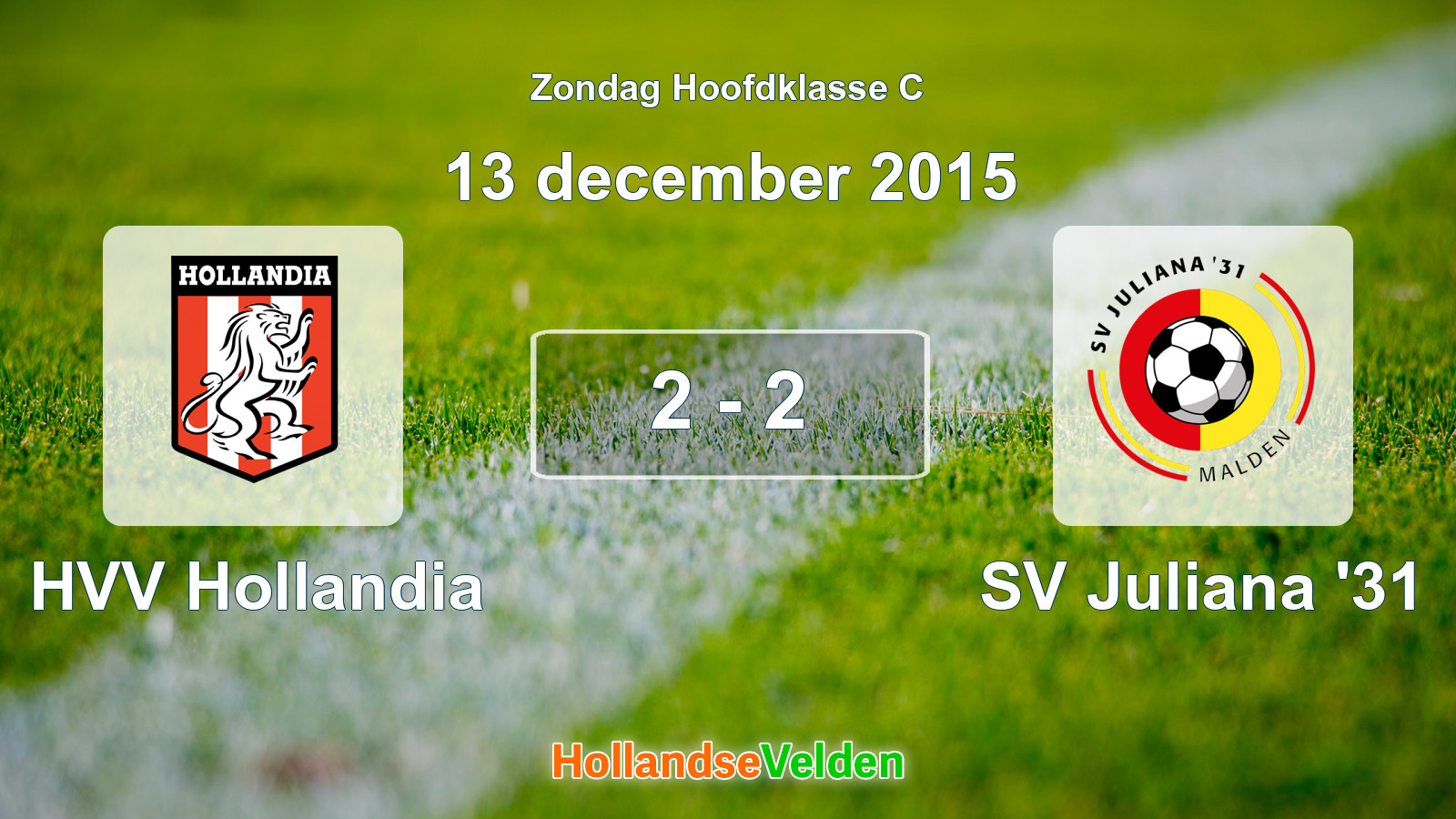 Gespeelde wedstrijd: HVV Hollandia - SV Juliana '31 2 - 2 (13 december 2015)