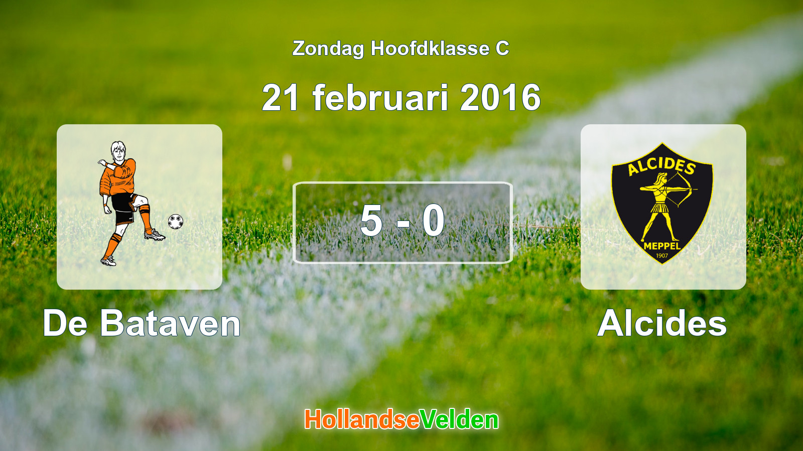 Gespeelde wedstrijd: De Bataven - Alcides 5 - 0 (21 februari 2016)