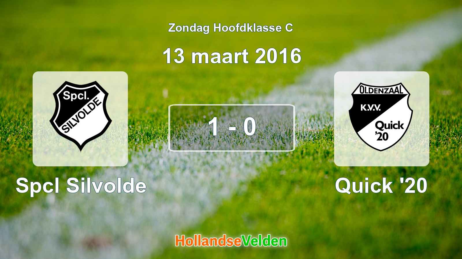 Gespeelde wedstrijd: Spcl Silvolde - Quick '20 1 - 0 (13 maart 2016)