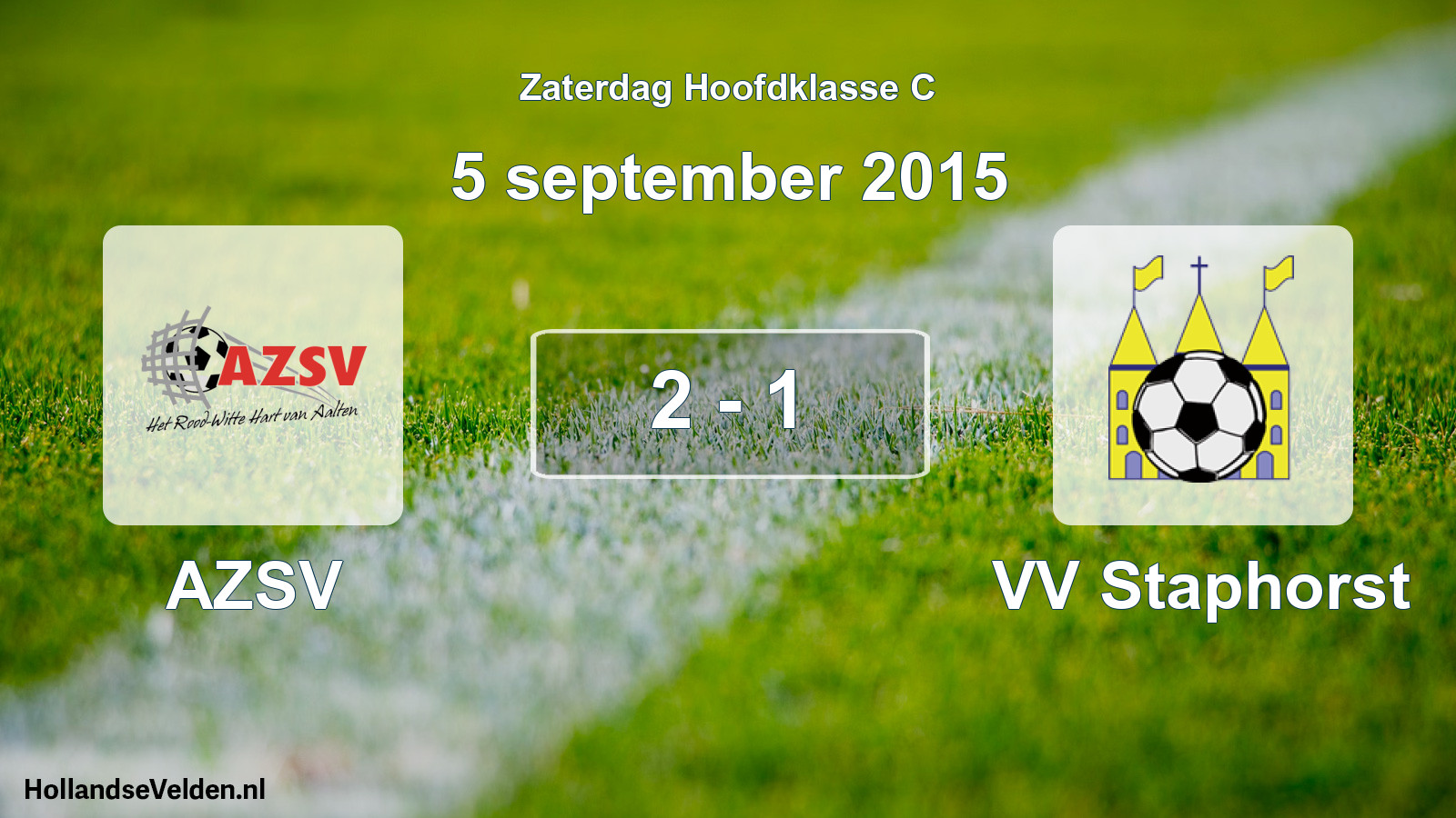 Gespeelde wedstrijd: AZSV - VV Staphorst 2 - 1 (5 september 2015)
