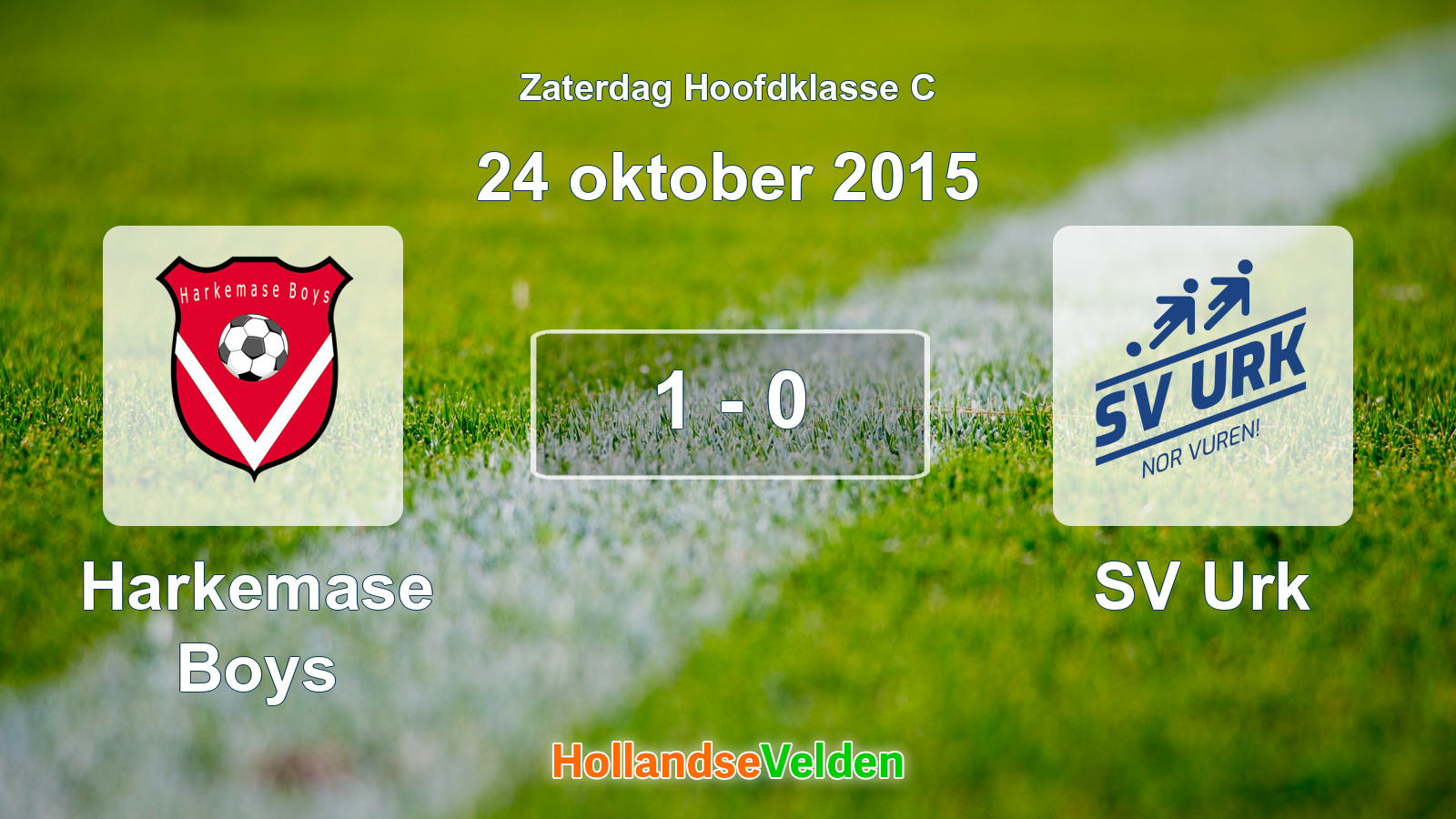 Gespeelde wedstrijd: Harkemase Boys - SV Urk 1 - 0 (24 oktober 2015)