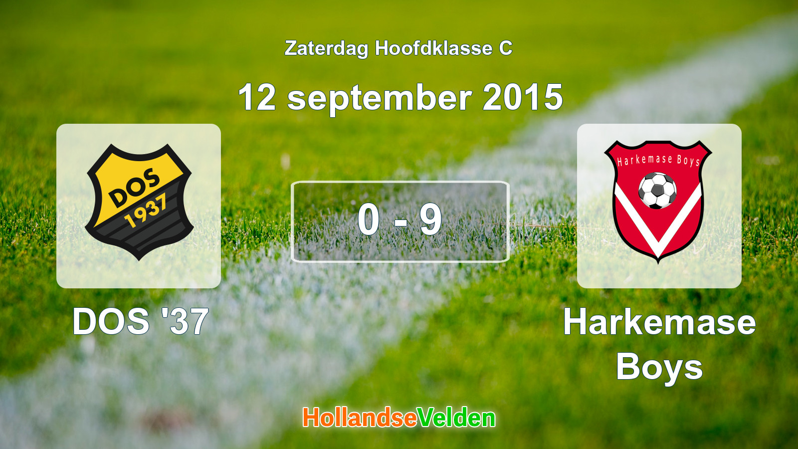 Gespeelde wedstrijd: DOS '37 - Harkemase Boys 0 - 9 (12 september 2015)