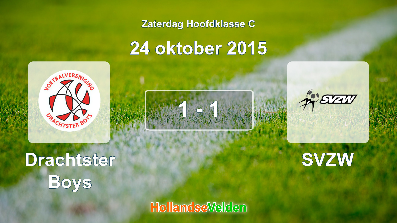 Gespeelde wedstrijd: Drachtster Boys - SVZW 1 - 1 (24 oktober 2015)