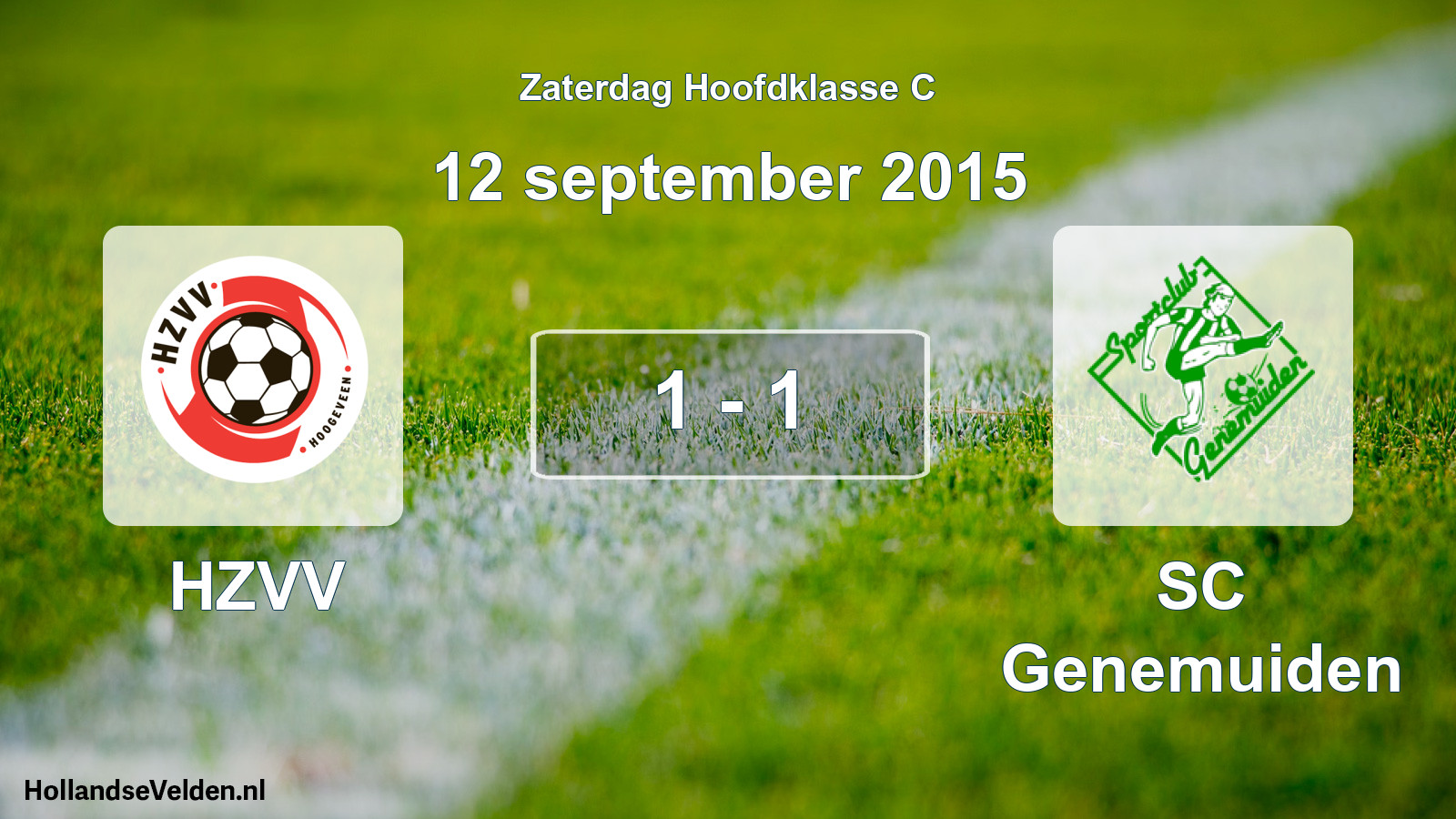 Gespeelde wedstrijd: HZVV - SC Genemuiden 1 - 1 (12 september 2015)