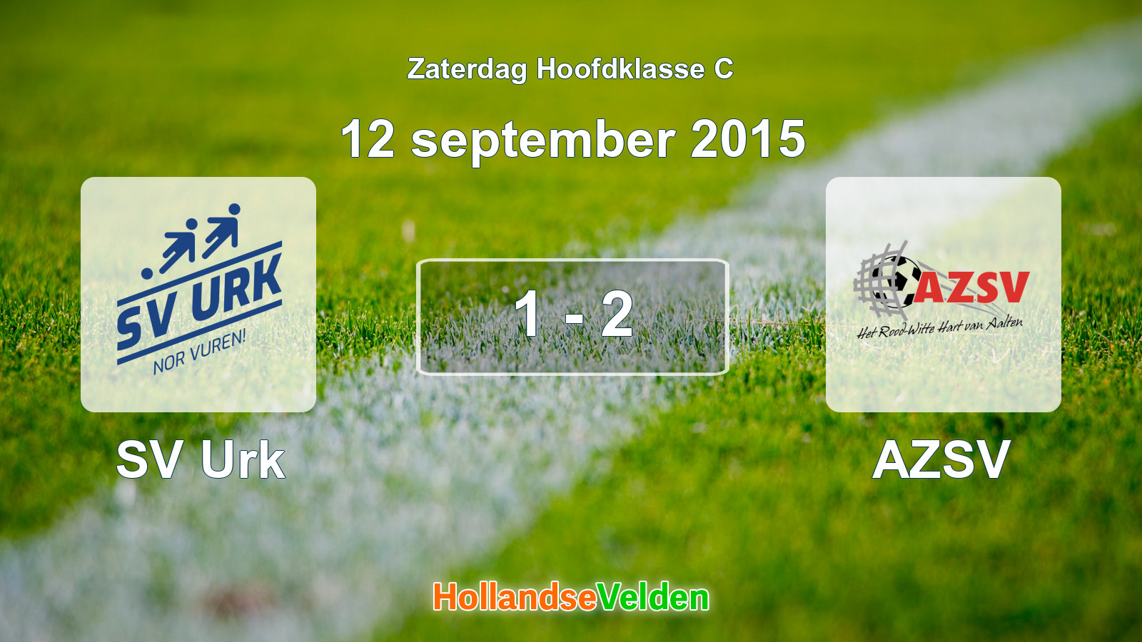 Gespeelde wedstrijd: SV Urk - AZSV 1 - 2 (12 september 2015)