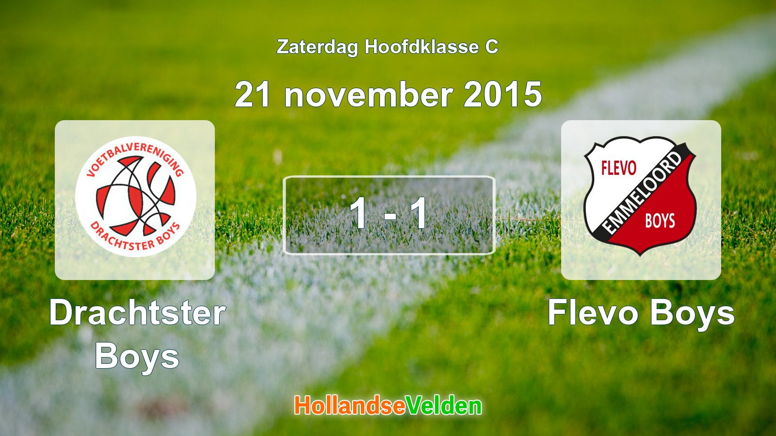 Gespeelde wedstrijd: Drachtster Boys - Flevo Boys 1 - 1 (21 november 2015)