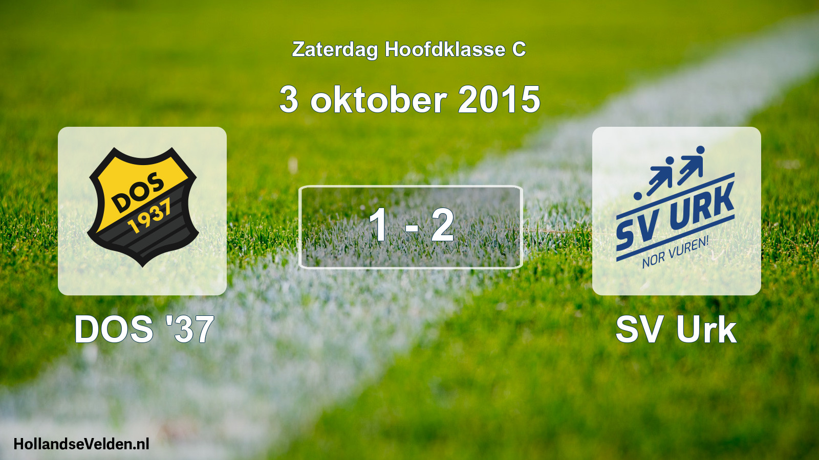 Gespeelde wedstrijd: DOS '37 - SV Urk 1 - 2 (3 oktober 2015)