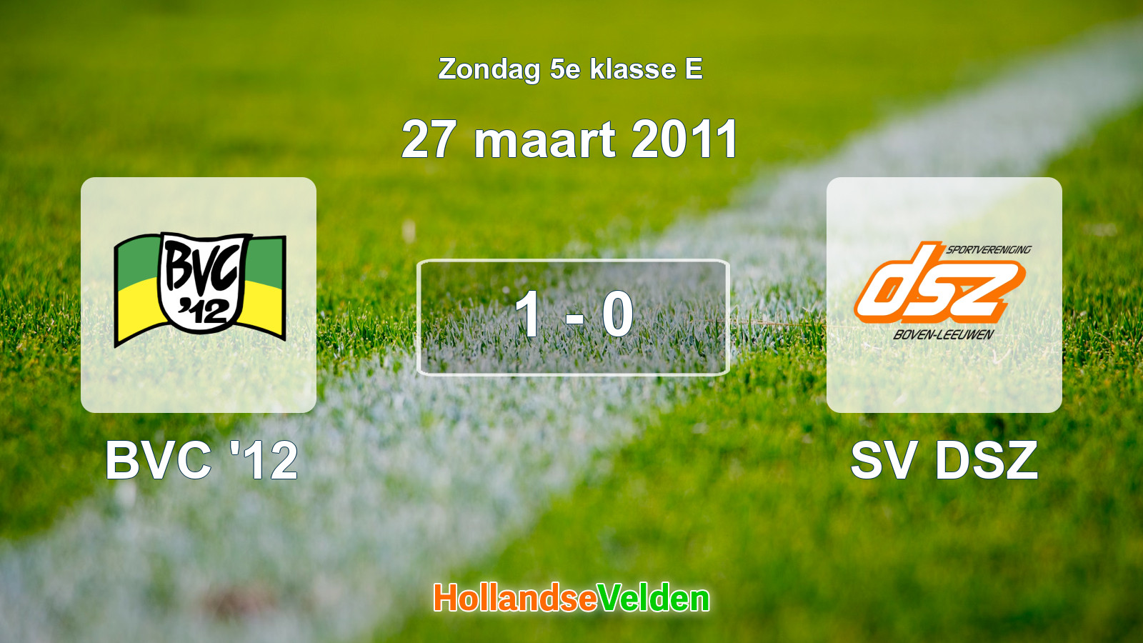 Gespeelde wedstrijd: BVC '12 - SV DSZ 1 - 0 (27 maart 2011)