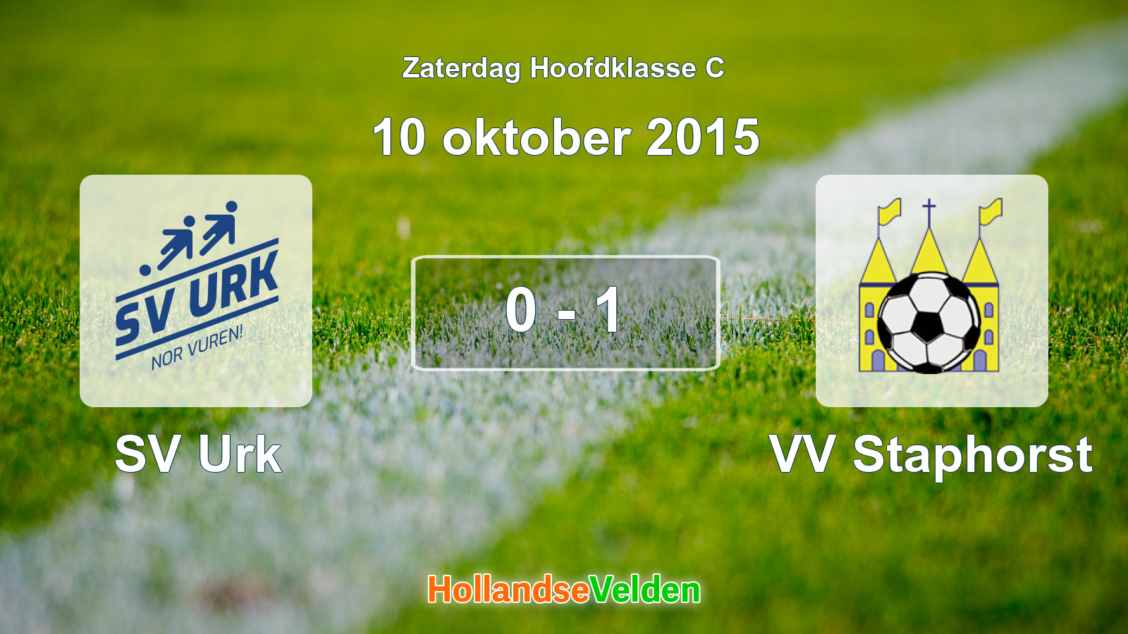 Gespeelde wedstrijd: SV Urk - VV Staphorst 0 - 1 (10 oktober 2015)