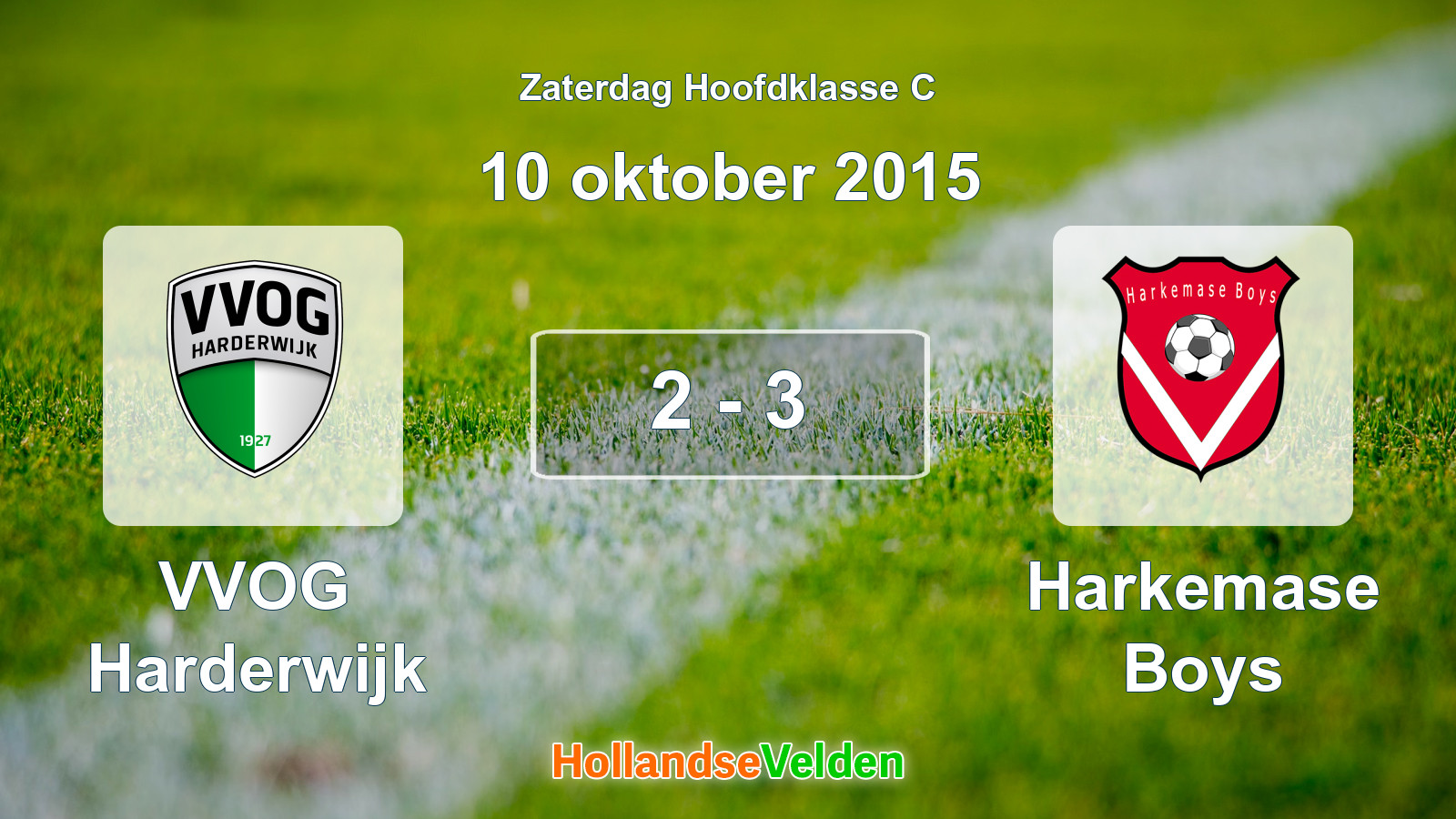 Gespeelde wedstrijd: VVOG Harderwijk - Harkemase Boys 2 - 3 (10 oktober 2015)