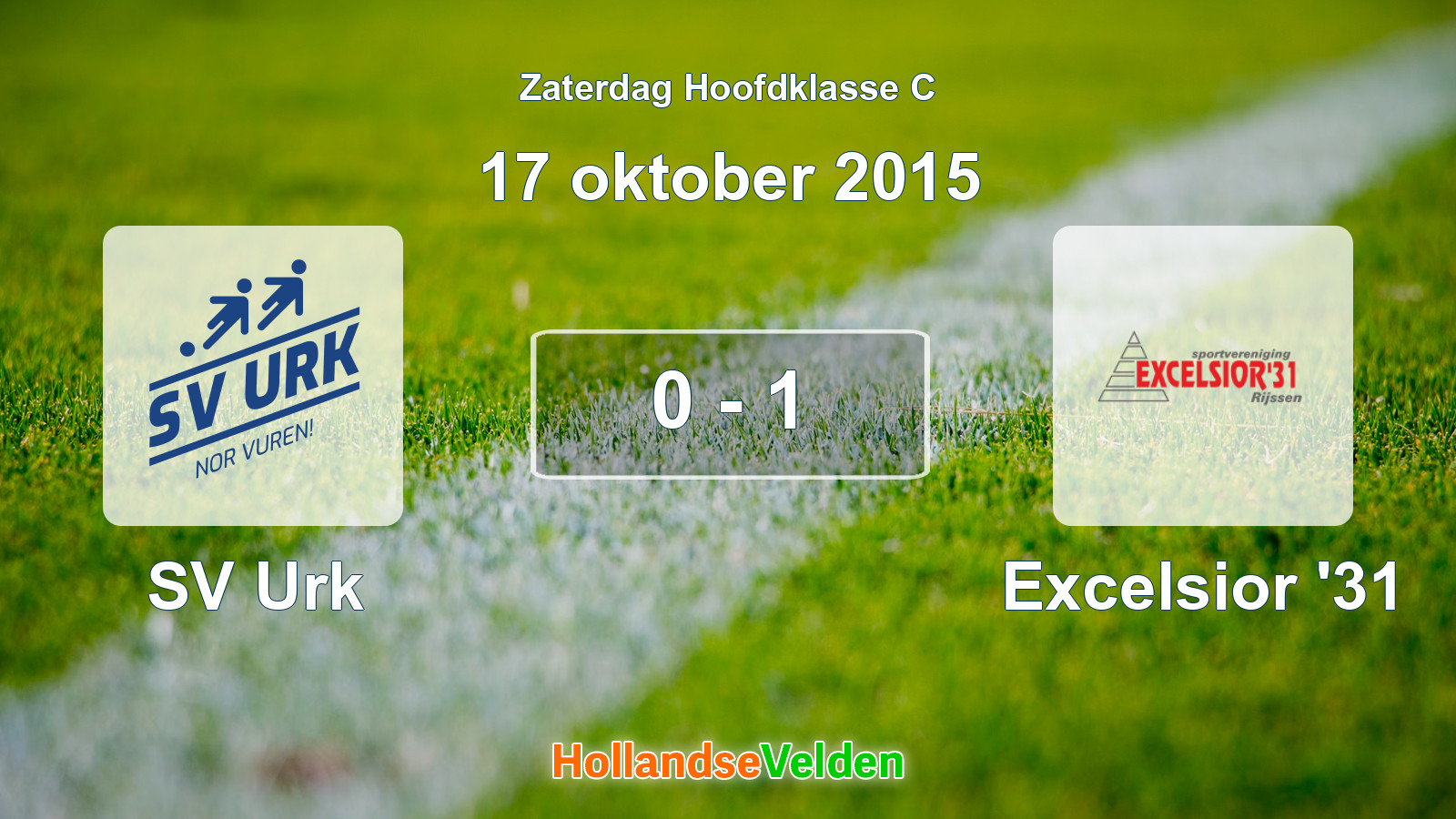 Gespeelde wedstrijd: SV Urk - Excelsior '31 0 - 1 (17 oktober 2015)
