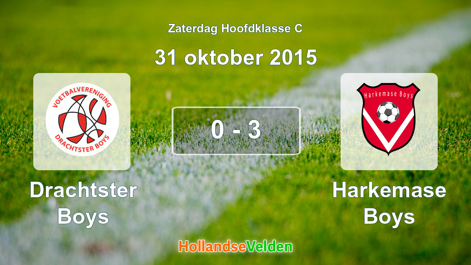 Gespeelde wedstrijd: Drachtster Boys - Harkemase Boys 0 - 3 (31 oktober 2015)
