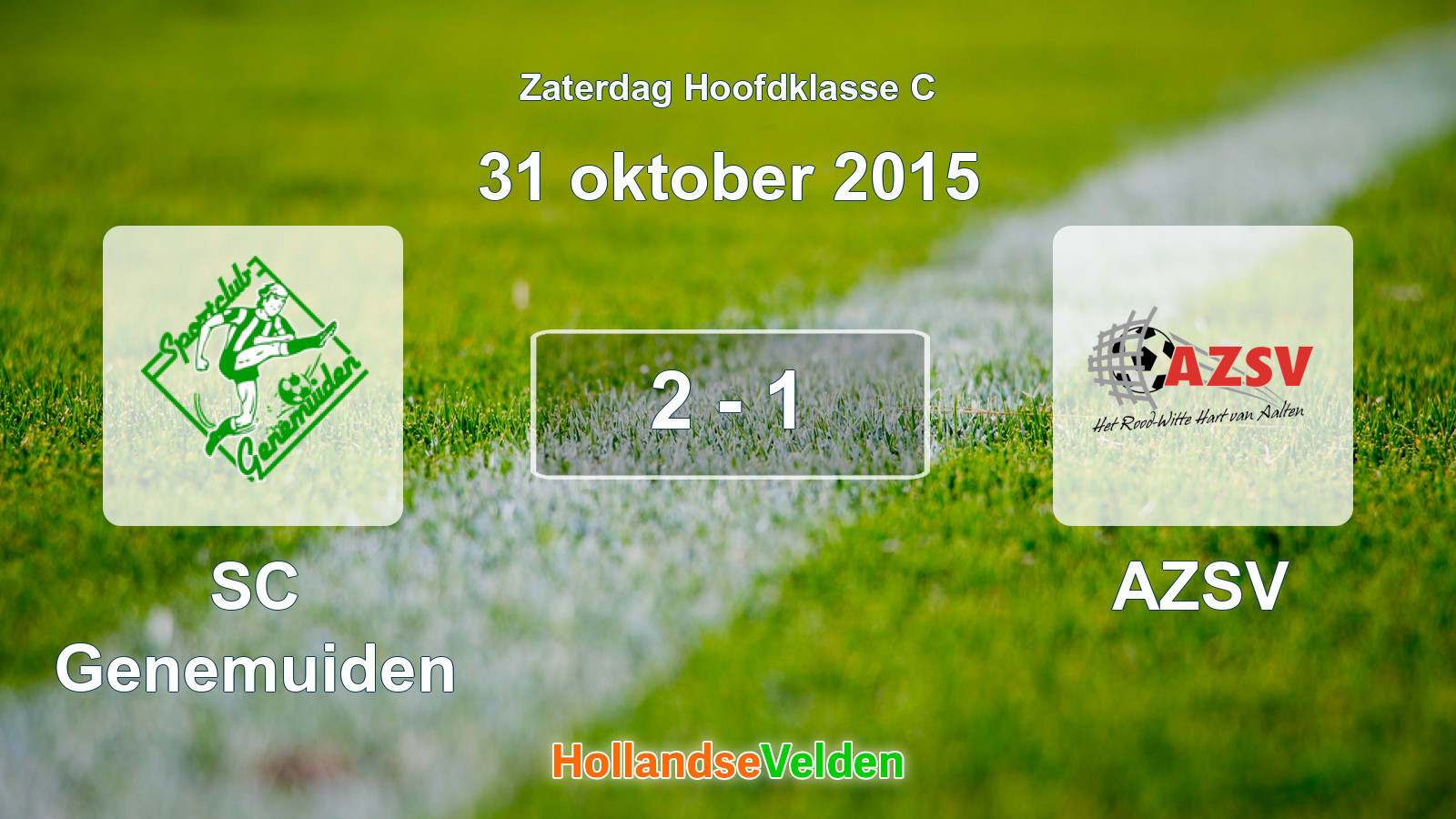 Gespeelde wedstrijd: SC Genemuiden - AZSV 2 - 1 (31 oktober 2015)
