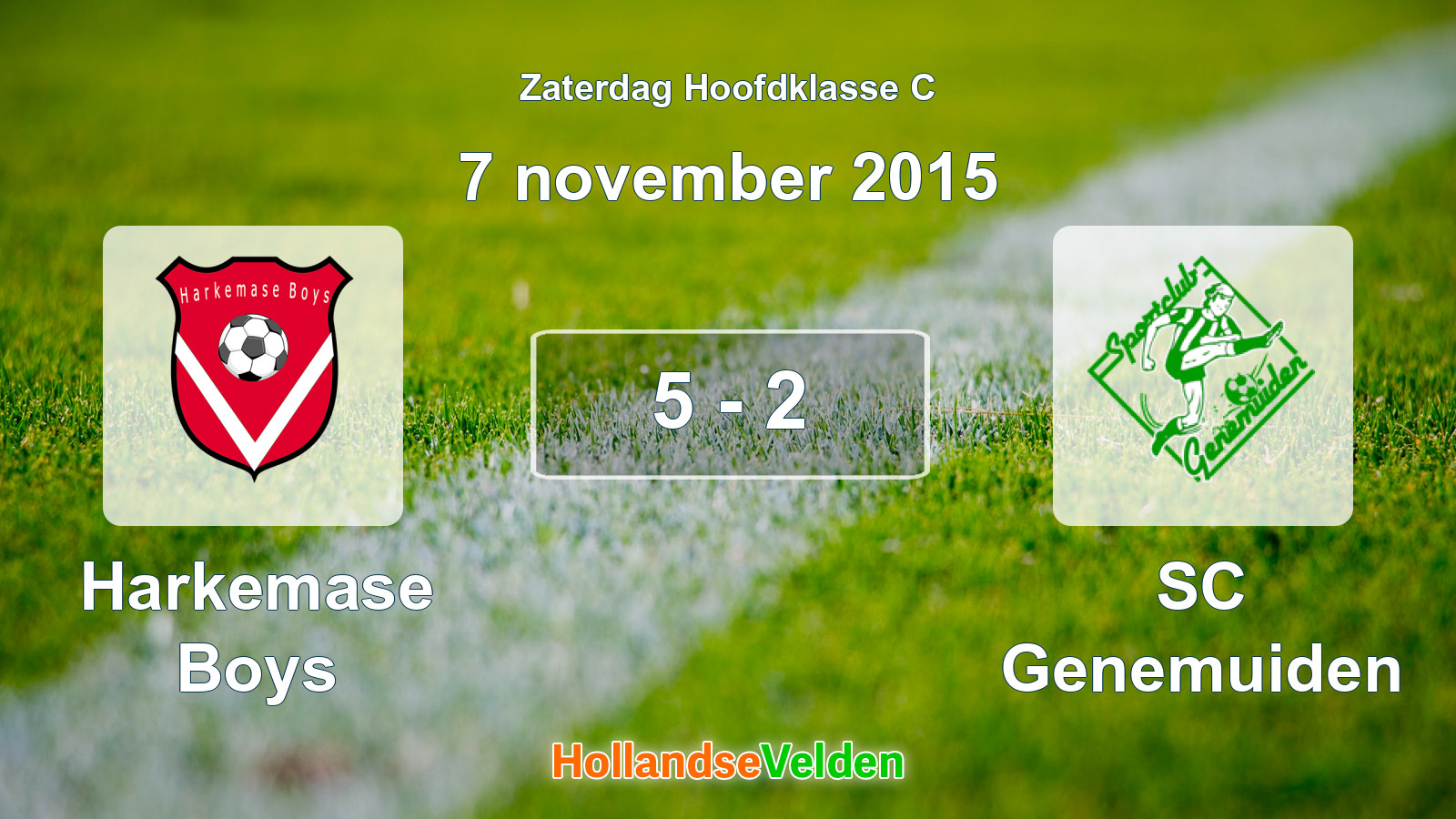 Gespeelde wedstrijd: Harkemase Boys - SC Genemuiden 5 - 2 (7 november 2015)
