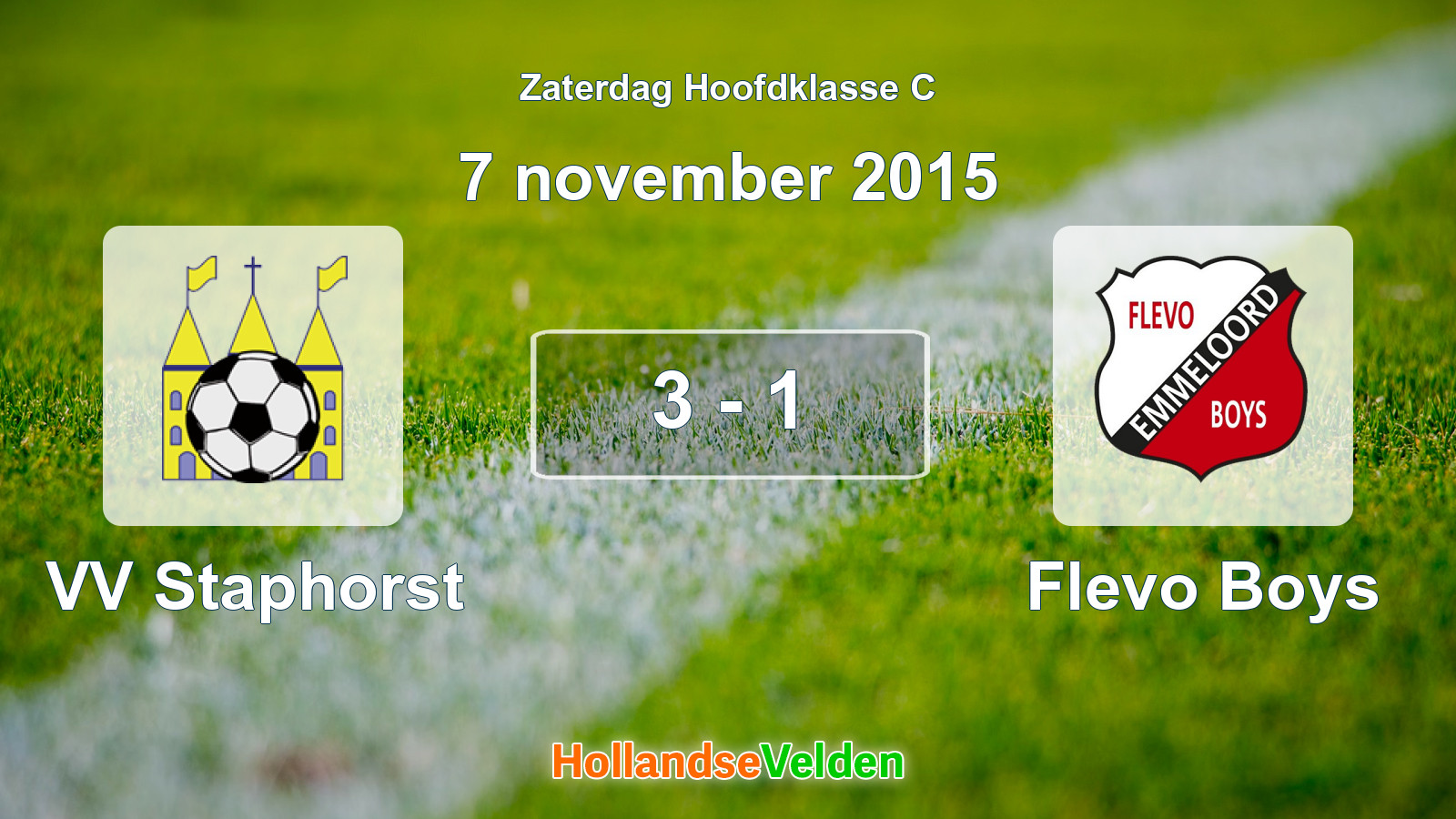 Gespeelde wedstrijd: VV Staphorst - Flevo Boys 3 - 1 (7 november 2015)