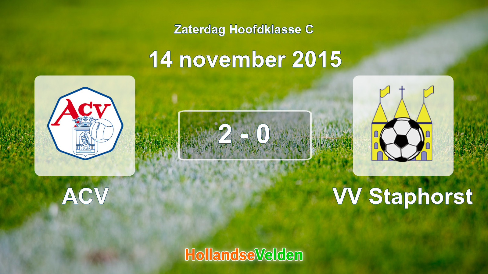 Gespeelde wedstrijd: ACV - VV Staphorst 2 - 0 (14 november 2015)