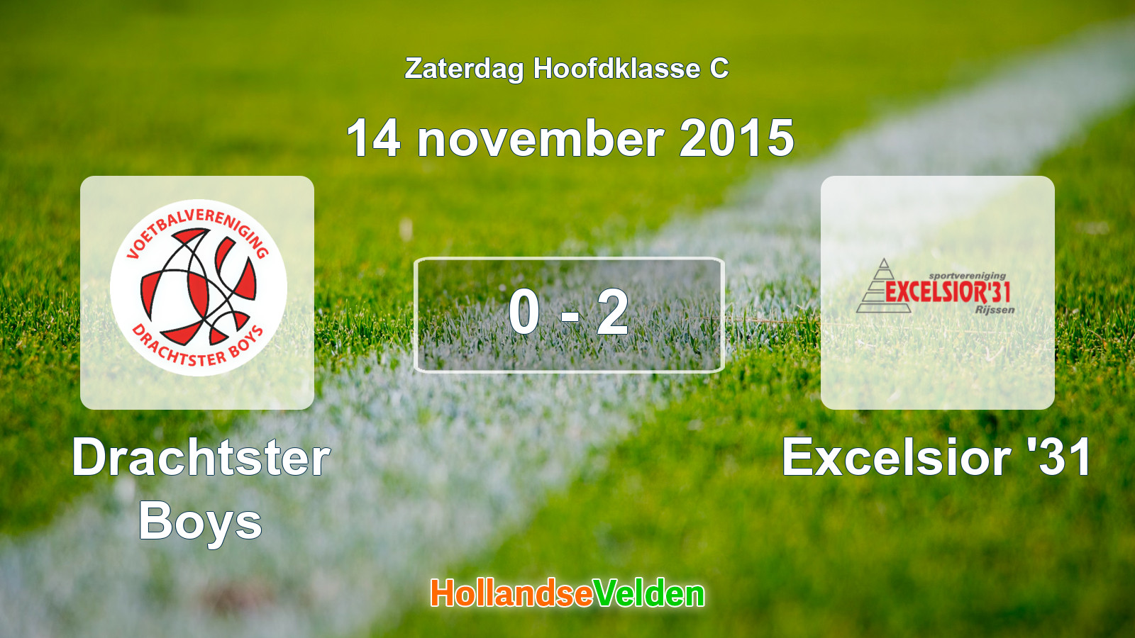 Gespeelde wedstrijd: Drachtster Boys - Excelsior '31 0 - 2 (14 november 2015)