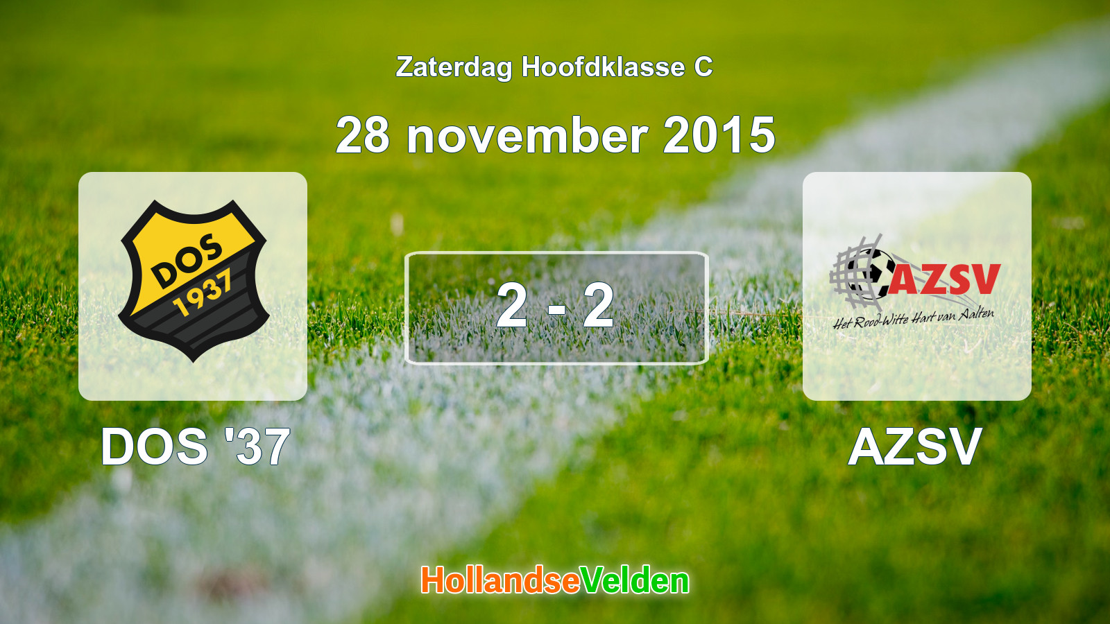 Gespeelde wedstrijd: DOS '37 - AZSV 2 - 2 (28 november 2015)