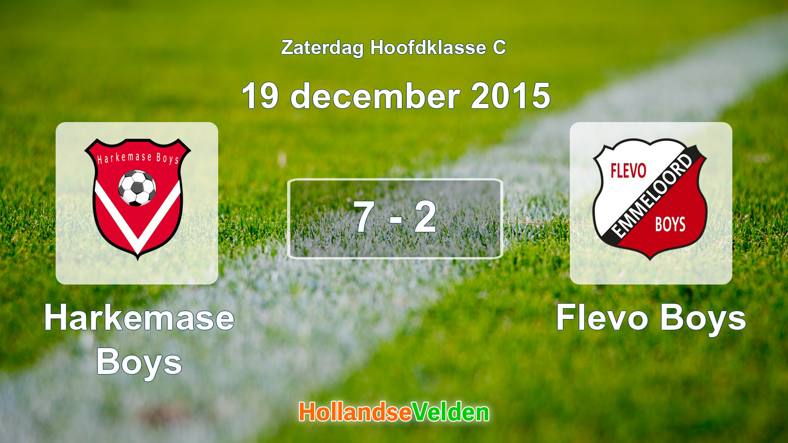 Gespeelde wedstrijd: Harkemase Boys - Flevo Boys 7 - 2 (19 december 2015)