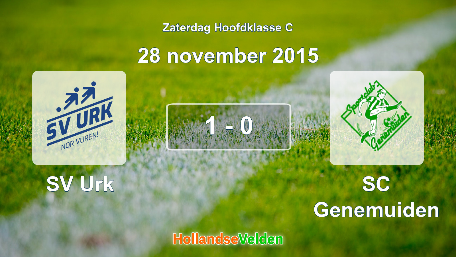 Gespeelde wedstrijd: SV Urk - SC Genemuiden 1 - 0 (28 november 2015)