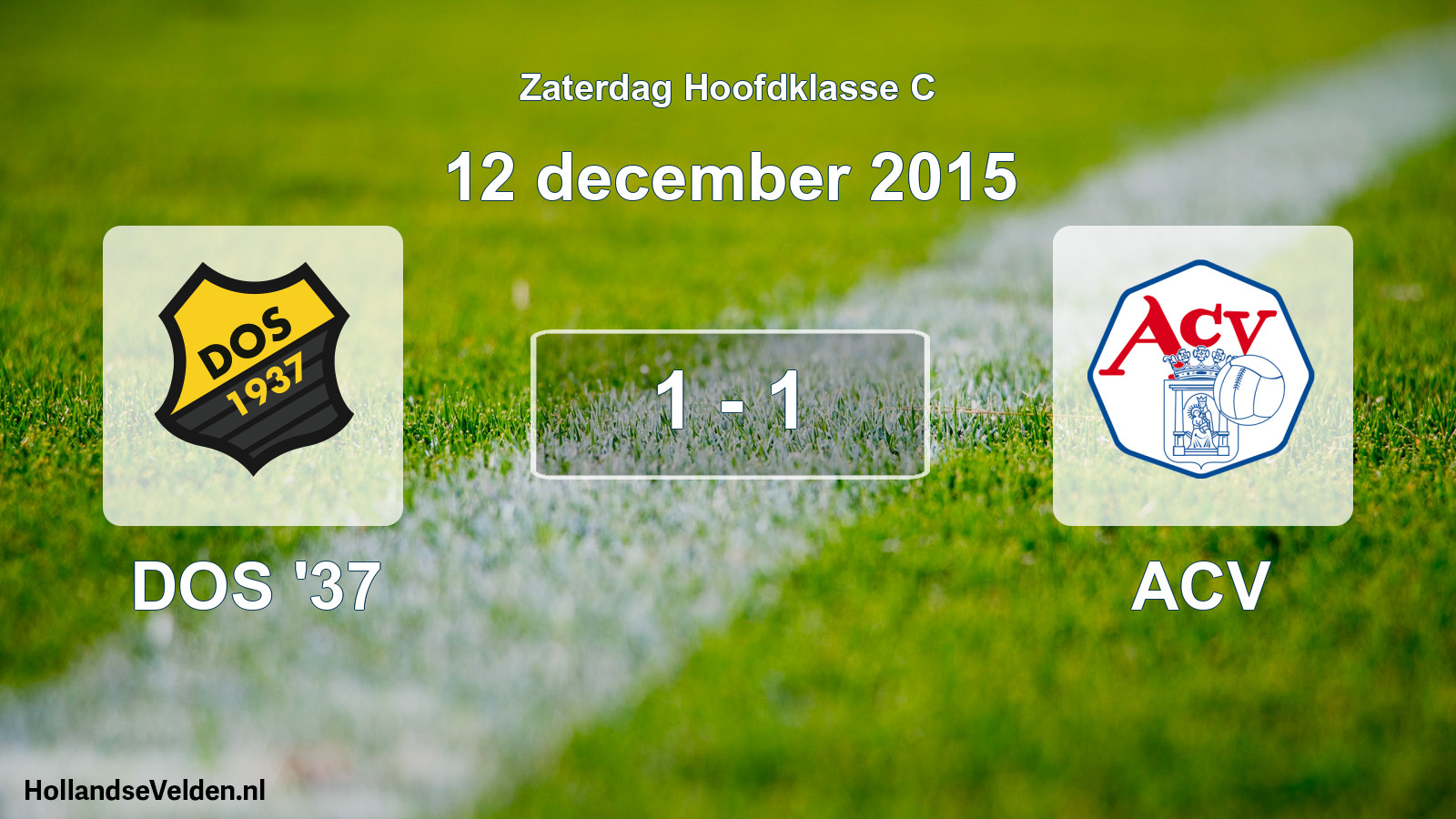 Gespeelde wedstrijd: DOS '37 - ACV 1 - 1 (12 december 2015)