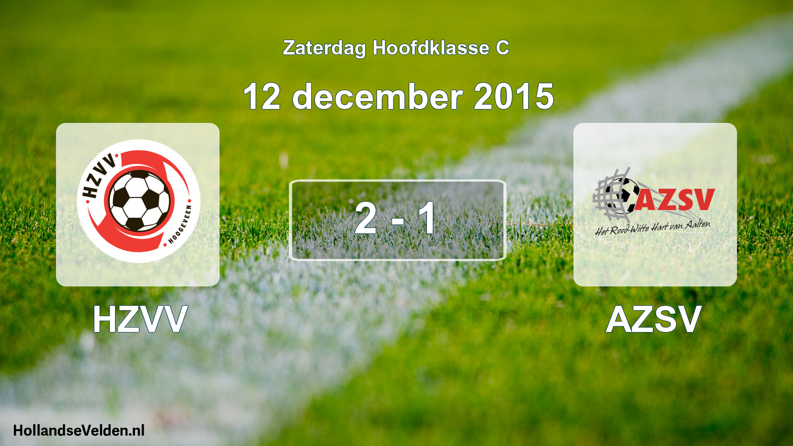 Gespeelde wedstrijd: HZVV - AZSV 2 - 1 (12 december 2015)