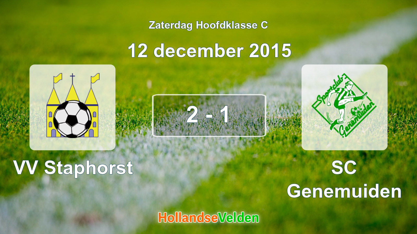 Gespeelde wedstrijd: VV Staphorst - SC Genemuiden 2 - 1 (12 december 2015)