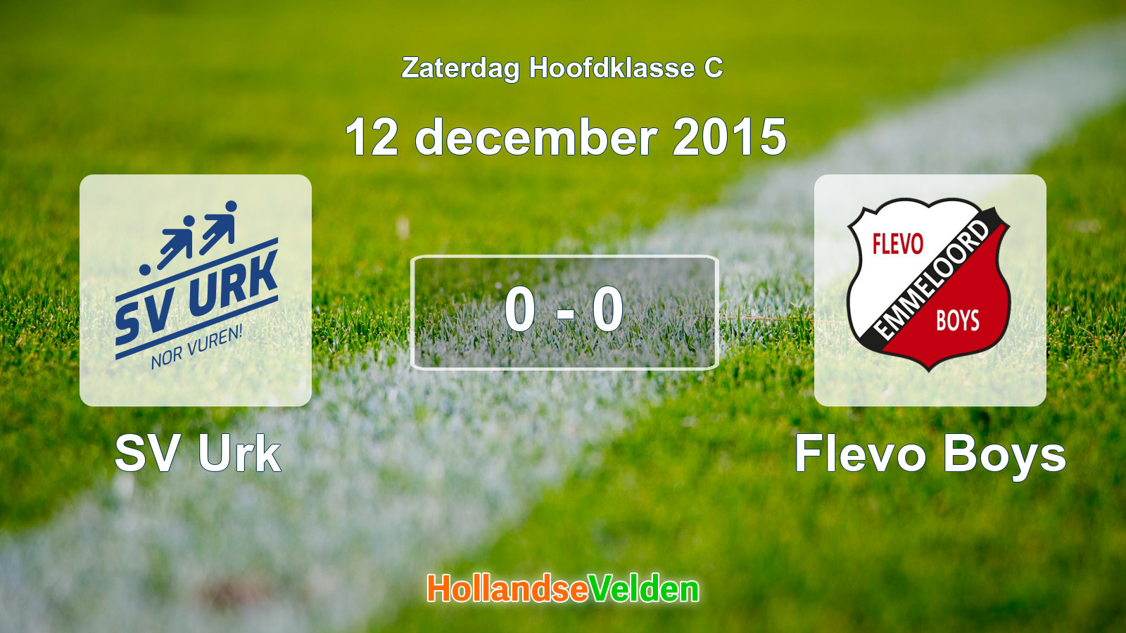 Gespeelde wedstrijd: SV Urk - Flevo Boys 0 - 0 (12 december 2015)