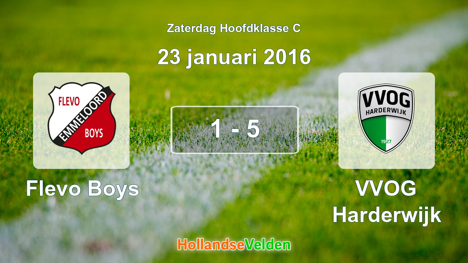 Gespeelde wedstrijd: Flevo Boys - VVOG Harderwijk 1 - 5 (23 januari 2016)