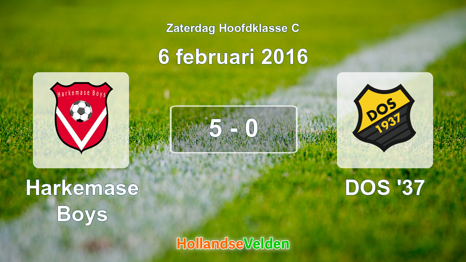 Gespeelde wedstrijd: Harkemase Boys - DOS '37 5 - 0 (6 februari 2016)