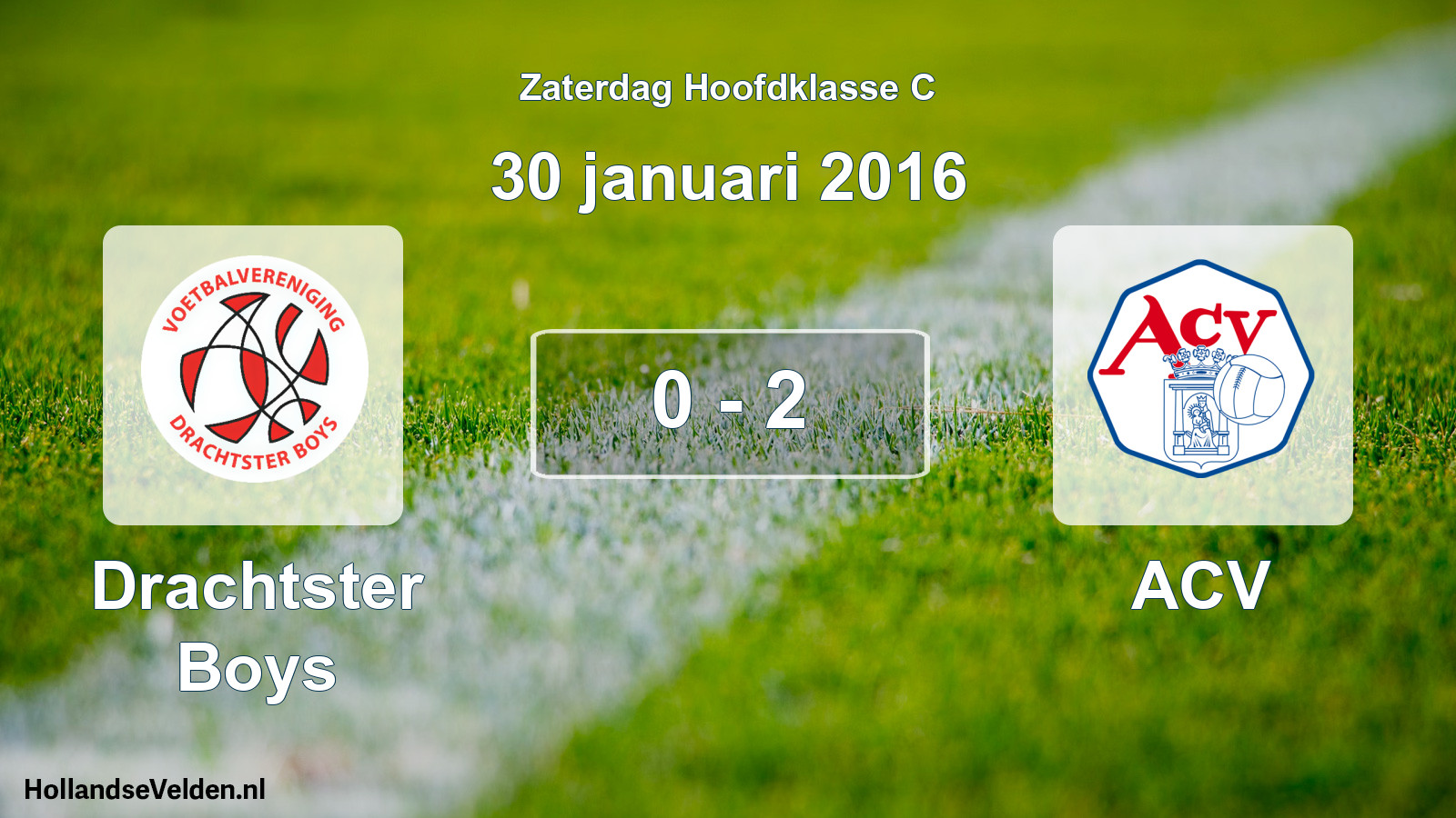 Gespeelde wedstrijd: Drachtster Boys - ACV 0 - 2 (30 januari 2016)