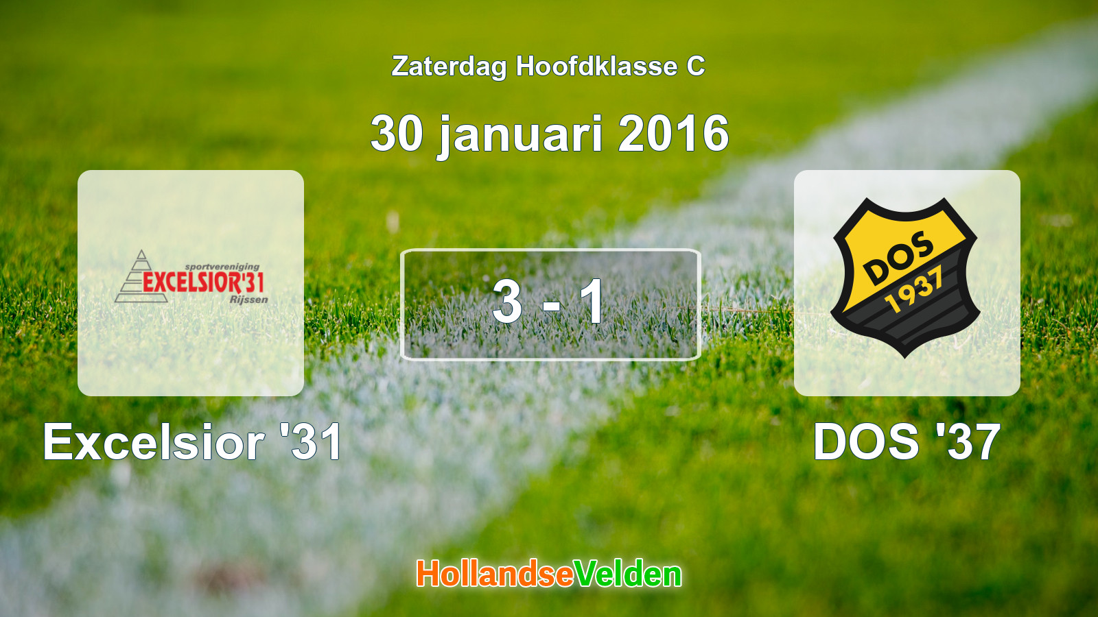 Gespeelde wedstrijd: Excelsior '31 - DOS '37 3 - 1 (30 januari 2016)