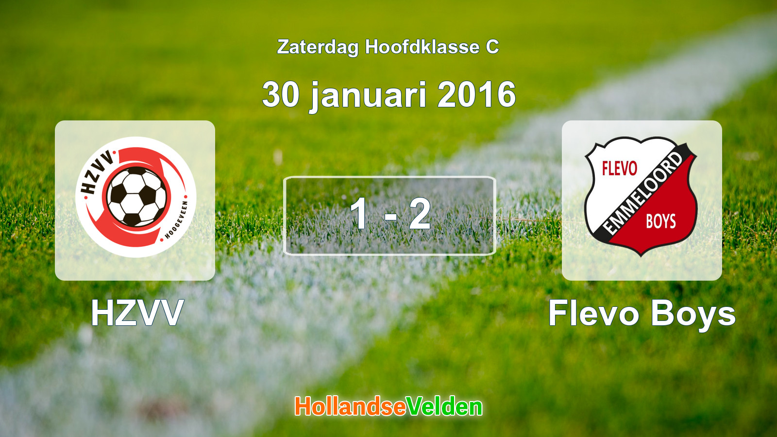 Gespeelde wedstrijd: HZVV - Flevo Boys 1 - 2 (30 januari 2016)