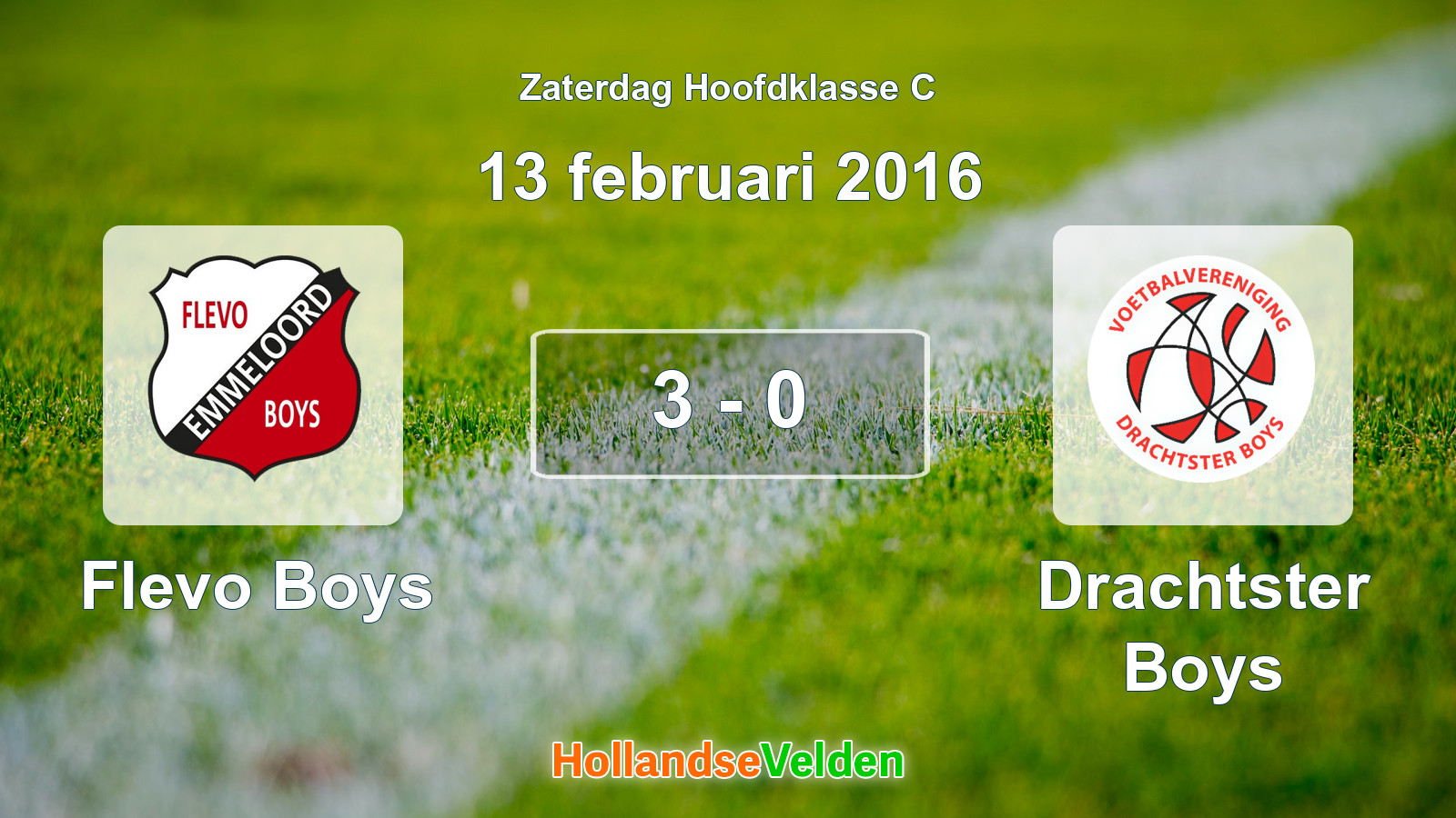 Gespeelde wedstrijd: Flevo Boys - Drachtster Boys 3 - 0 (13 februari 2016)