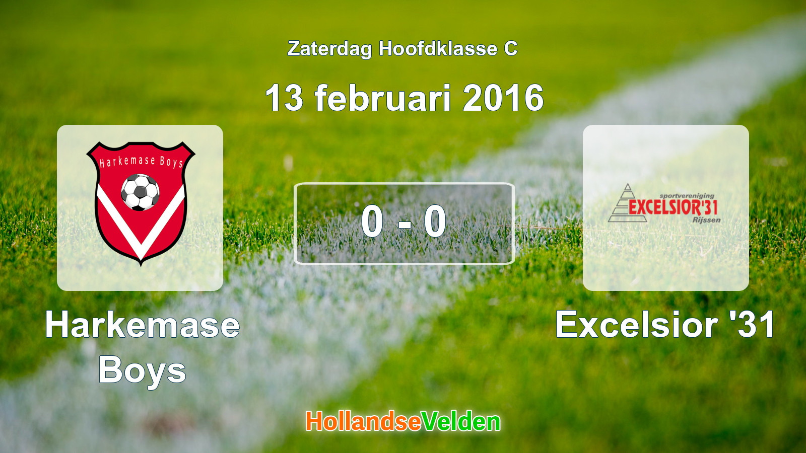 Gespeelde wedstrijd: Harkemase Boys - Excelsior '31 0 - 0 (13 februari 2016)