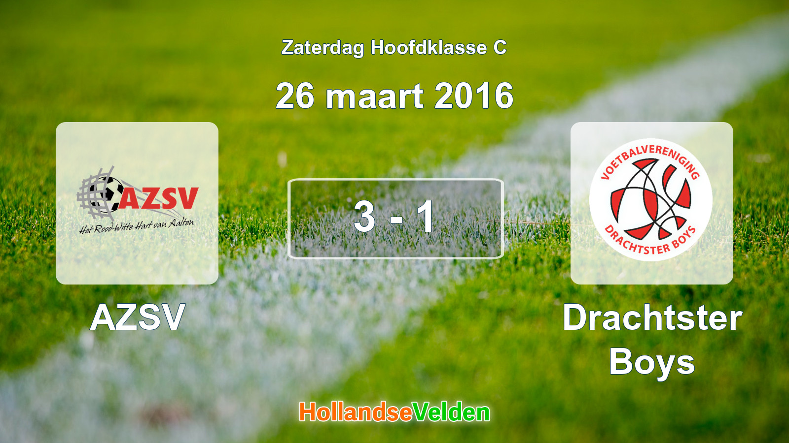 Gespeelde wedstrijd: AZSV - Drachtster Boys 3 - 1 (26 maart 2016)
