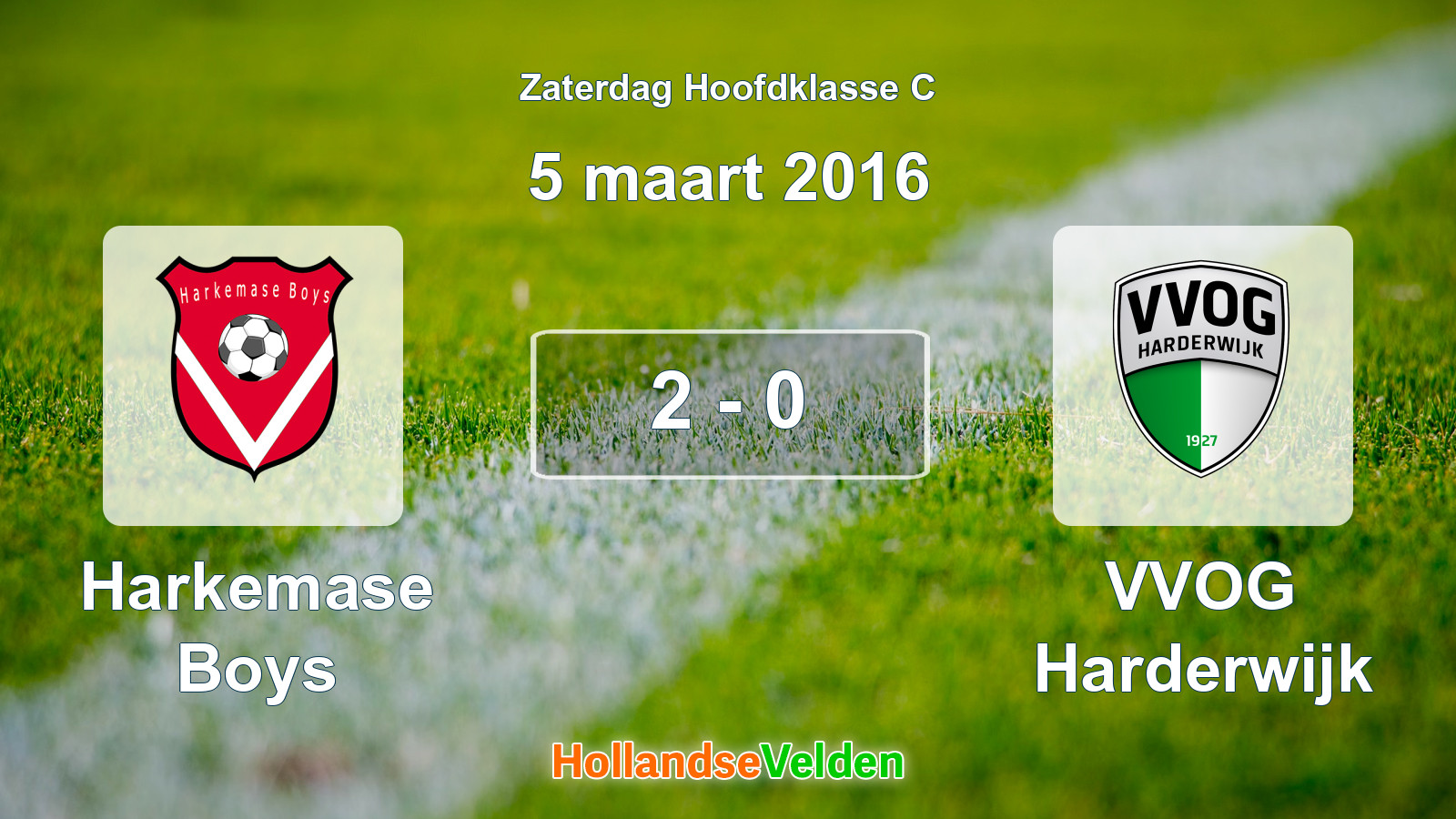 Gespeelde wedstrijd: Harkemase Boys - VVOG Harderwijk 2 - 0 (5 maart 2016)