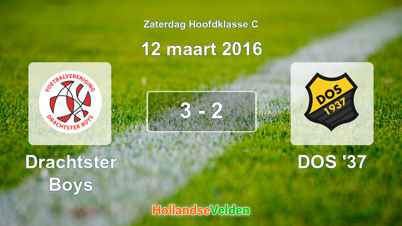 Gespeelde wedstrijd: Drachtster Boys - DOS '37 3 - 2 (12 maart 2016)