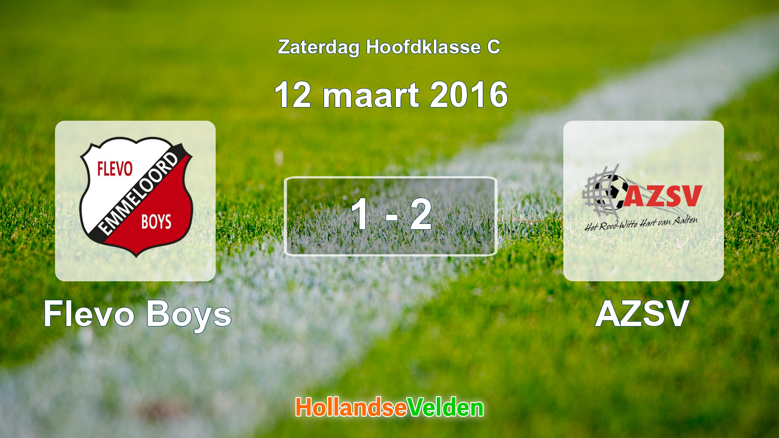 Gespeelde wedstrijd: Flevo Boys - AZSV 1 - 2 (12 maart 2016)